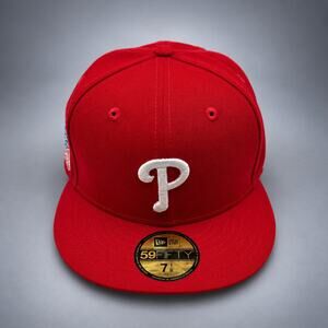 New Era Philadelphia Phillies 59FIFTY Fitted Hat — Red - Size 7 1/8 (RH-057)